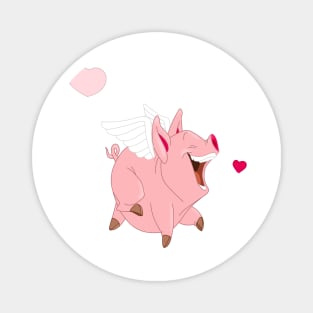 Happy hop hop pig Design Magnet